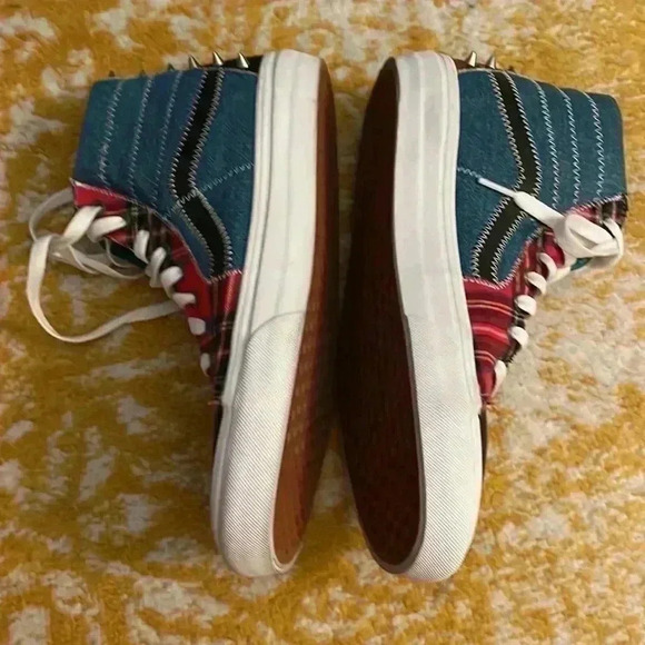 Vans off the wall punk hightop mixed pattern, skating shoes m8.5 w10 NWOB - Picture 4 of 8